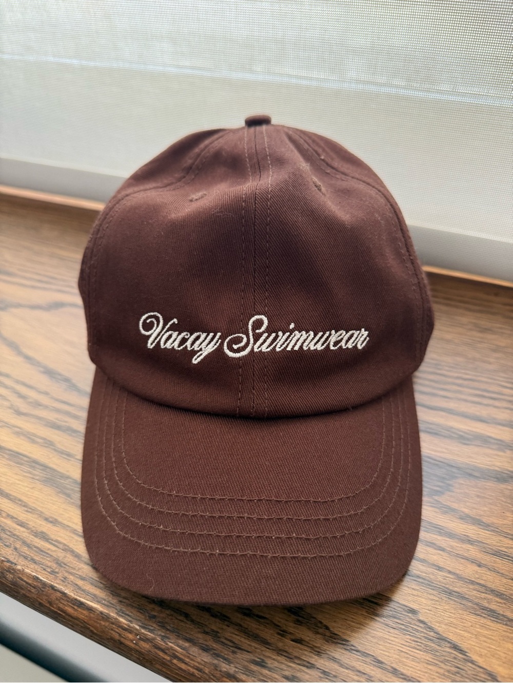 Vacay Swimwear Brown Embroidered Baseball Cap